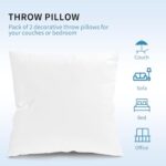 Fixwal Throw Pillow Inserts Set of 2-26 x 26 Inches Bed and Couch Pillows – Euro Pillow Indoor Decorative Pillows for Bed and Sofa