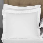 Euro Pillow Shams Set of 2 White 550 Thread Count Super Soft European Size Pillow Shams 24″x24″ 100% Egyptian Cotton Gorgeous Decorative Bed Pillow Cover (European 24″x24″, White Solid)