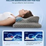 No More Aches Neck Pillow for Pain Relief, Adjustable Cervical Pillow for Neck Support with Armrest, Odorless Ergonomic Butterfly Memory Foam Pillows,Orthopedic Bed Pillow Side Back Stomach Sleeping