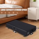 Under Bed Storage Containers With Wheels And Lid?54L Large Capacity Underneath Bed Organizer Easy Assembly?2Pack Anti-tear Rolling Underbed Storage Drawers For Clothes Blankets Shoe Toy?Black)