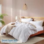 Nestl White Duvet Cover Queen Size – Soft Double Brushed Queen Duvet Cover Set, 3 Piece, with Button Closure, 1 Duvet Cover 90×90 inches and 2 Pillow Shams